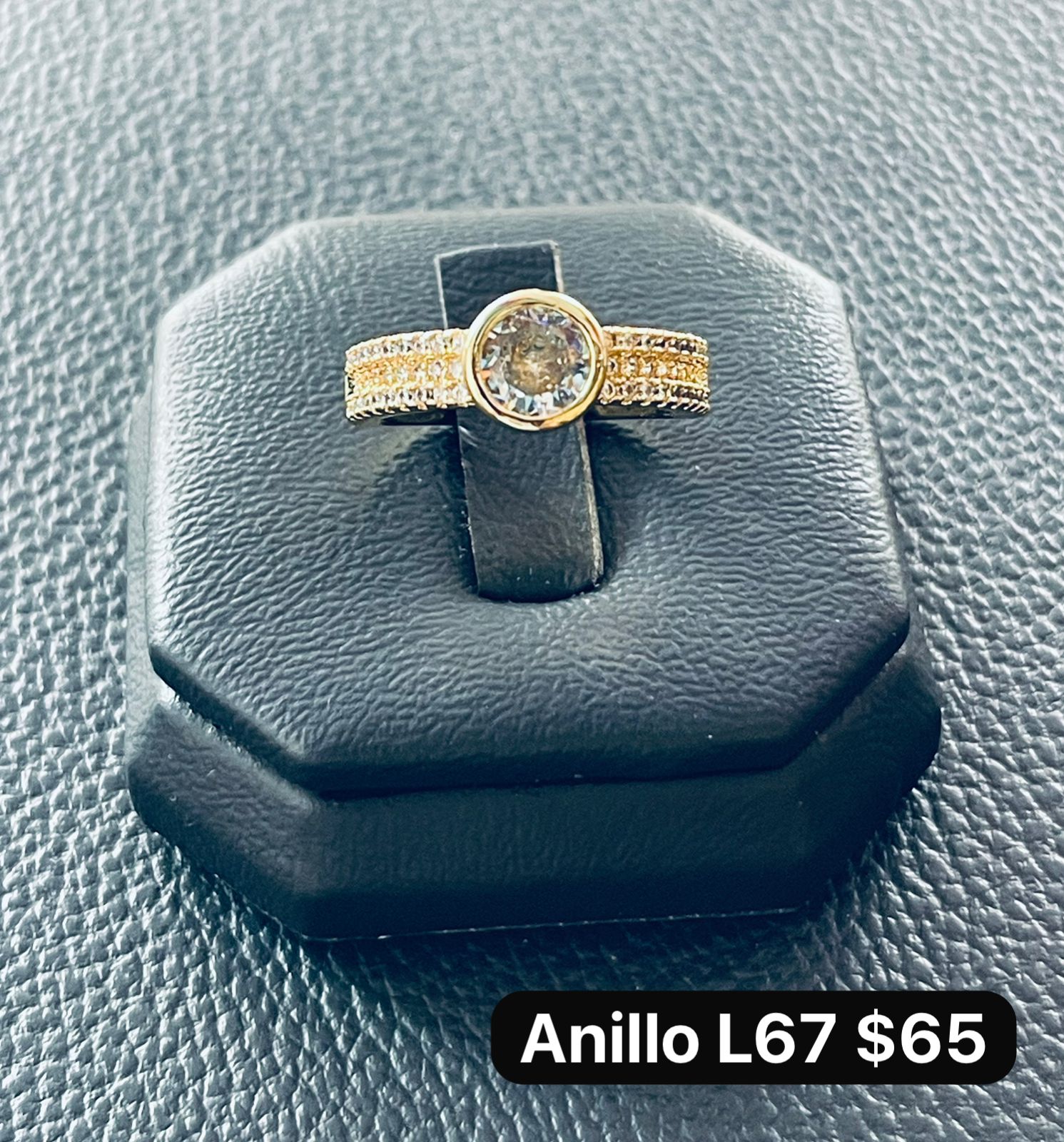 Anillo ajustable acero y zirconia