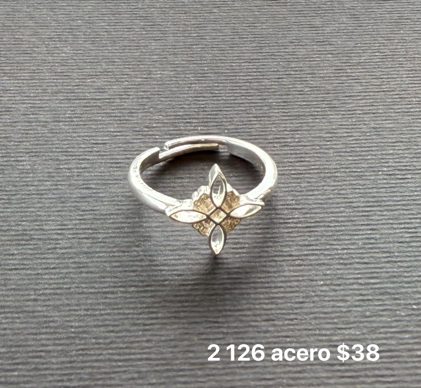 Anillo acero ajustable