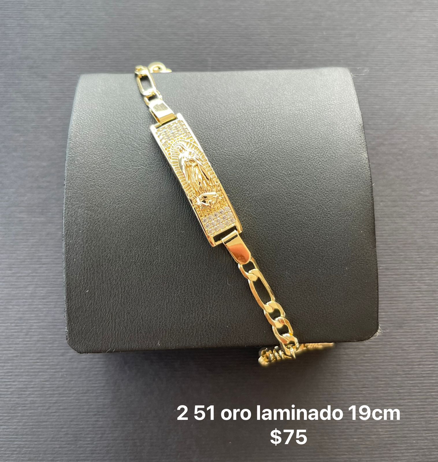 Esclava oro laminado con piedra