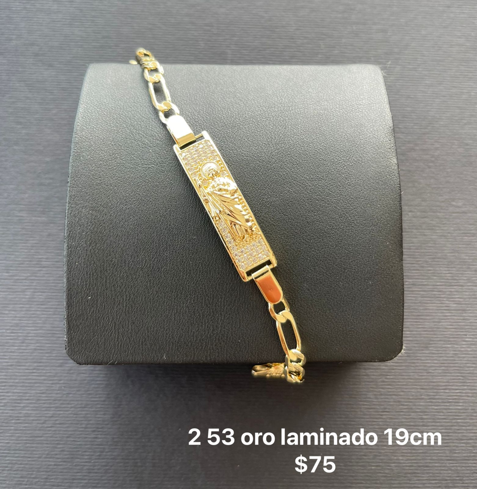 Esclava oro laminado con piedra