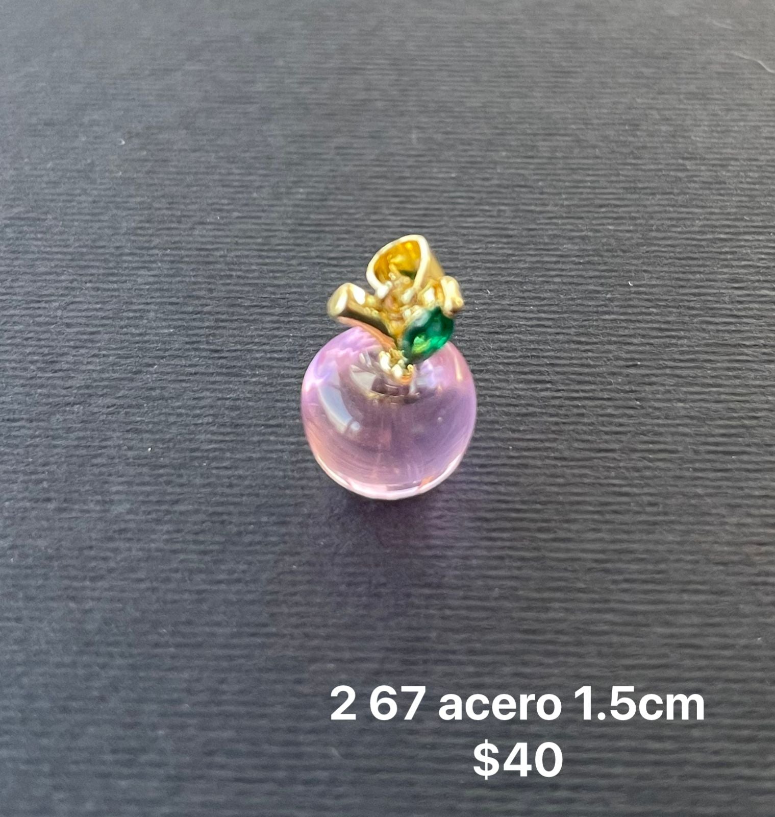 Dije acero y cristal