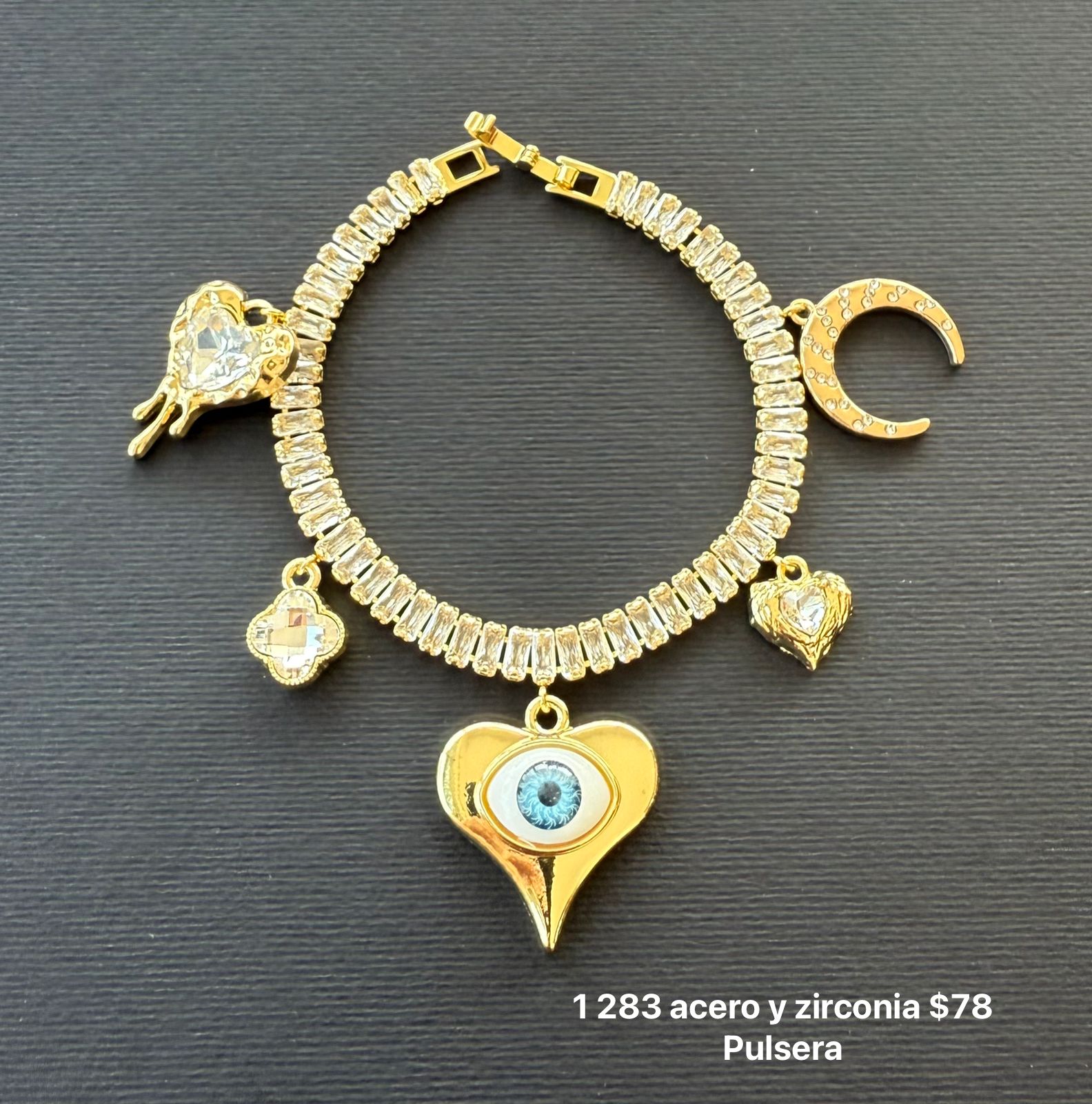 Pulsera acero y zirconia