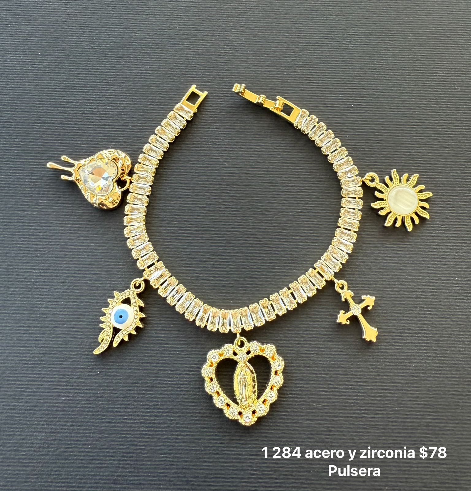 Pulsera acero y zirconia